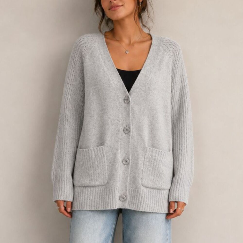NWT Jessica Simpson Gray Button Front Cardigan Sweater - M